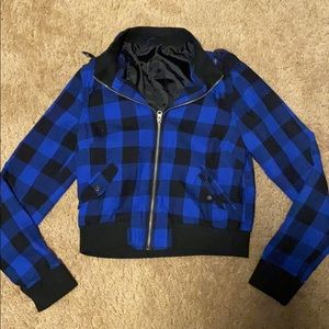 checkered bomber jacket